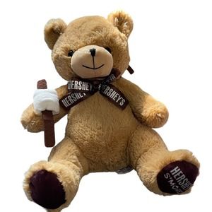 Hershey Smores Brown Teddy Bear 12” Plush Marshmallow Stick